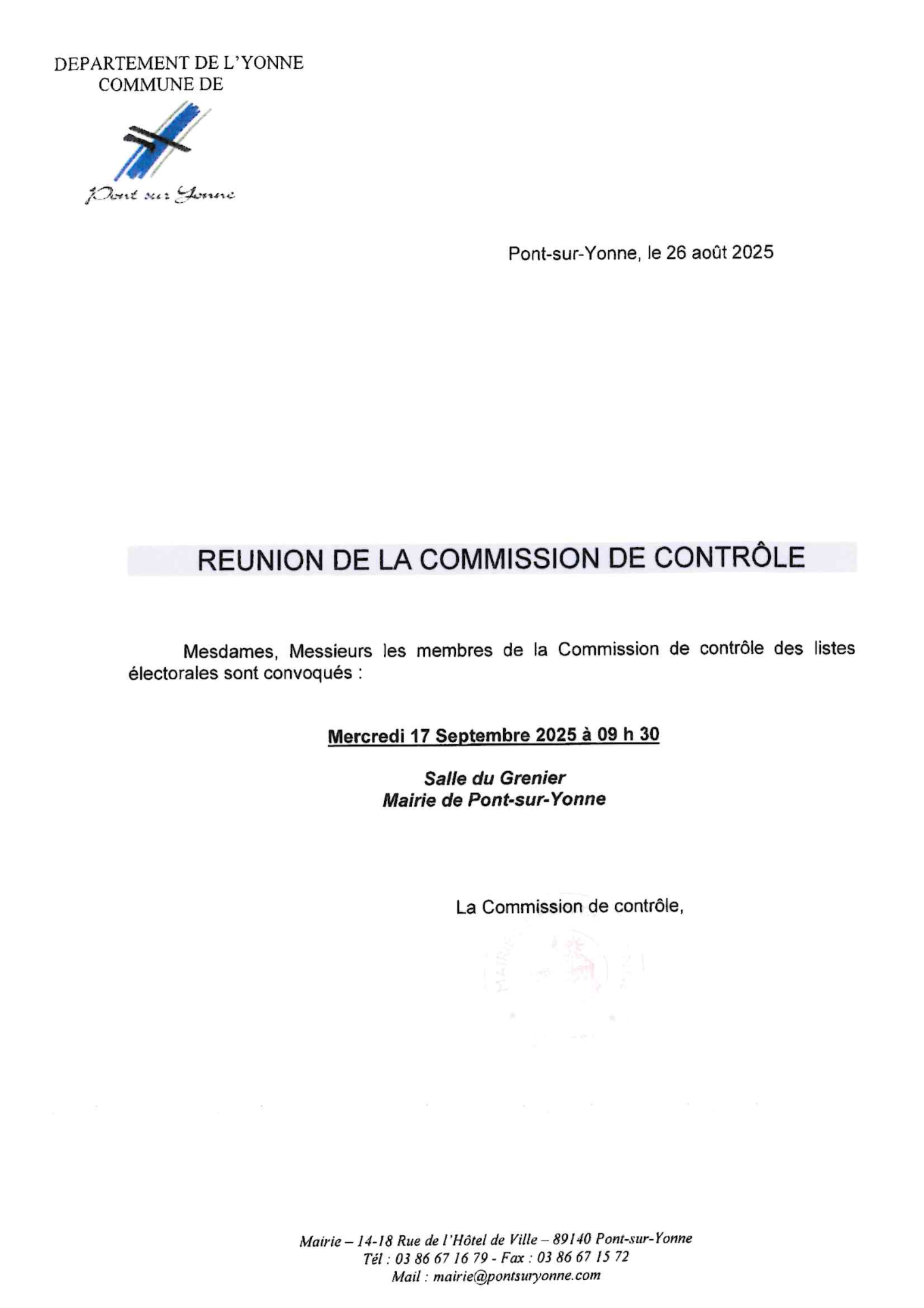 commission controle